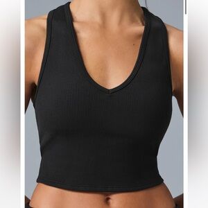 Goddess Ribbed Cropped Racerback Tank/ Sports Bra